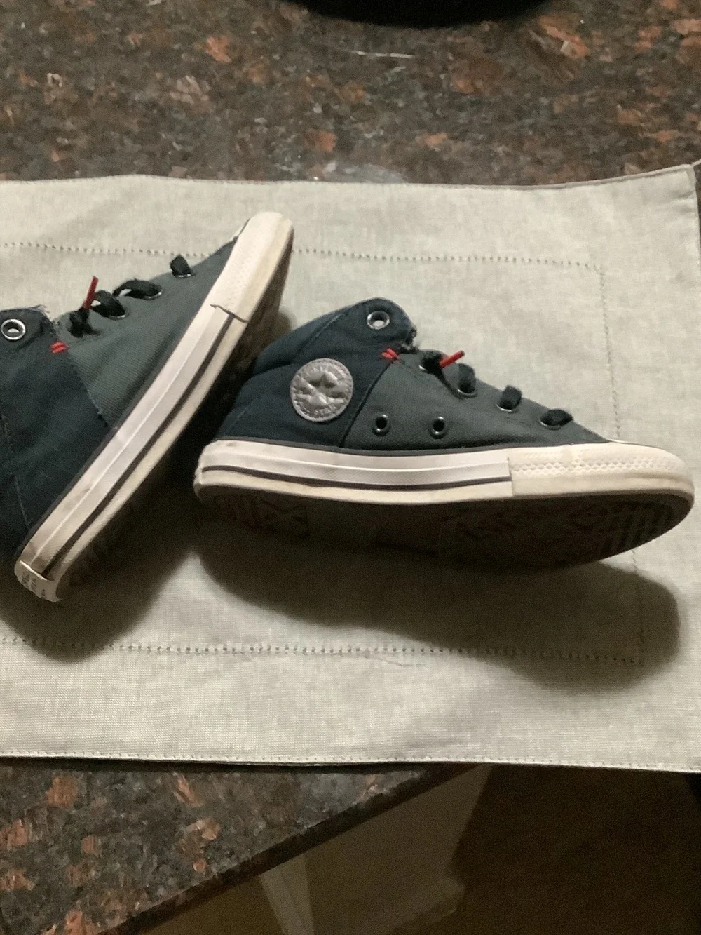 Converse Kids Black Canvas High-Top Sneakers with Red Accents